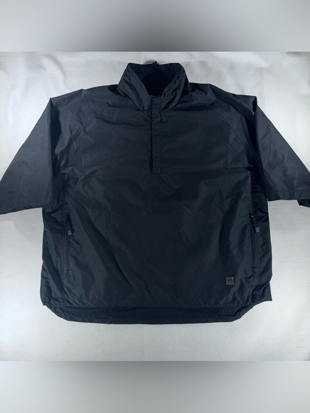 Izod Black Pullover Windbreaker short sleeve golf football sporty XXL pockets